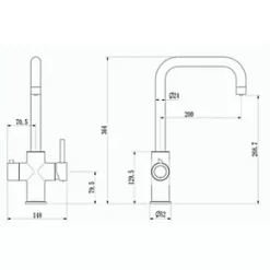 ETAL Single Lever 3-in-1 Hot Water Kitchen Tap Copper -Kitchen Taps Sales Store 127RG A3