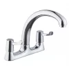57A Deck-Mounted Dual-Lever Mixer Kitchen Tap Chrome
