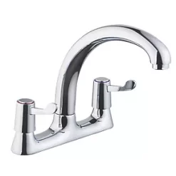 57A Deck-Mounted Dual-Lever Mixer Kitchen Tap Chrome