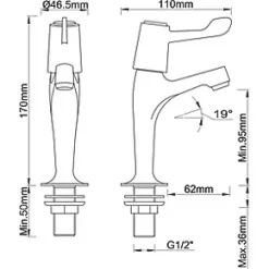 Pillar High Neck Sink Taps -Kitchen Taps Sales Store 1436T A4