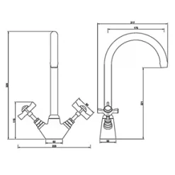 Swirl Premium High Neck Monobloc Mixer Kitchen Tap Chrome -Kitchen Taps Sales Store 17524 A2