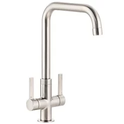 Abode Pico Quad Dual-Lever Mono Mixer Kitchen Tap Brushed Nickel