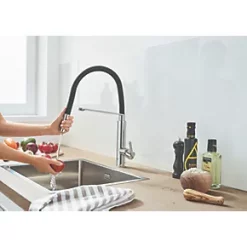 Grohe Feel Professional 31853000 Pull-Out Spray Mono Mixer Kitchen Tap Chrome -Kitchen Taps Sales Store 211VY A3