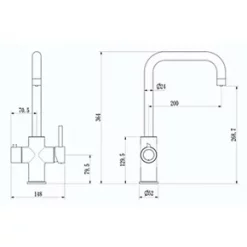 ETAL 4-in-1 Instant Hot Water Kitchen Tap Gold -Kitchen Taps Sales Store 258RG A3