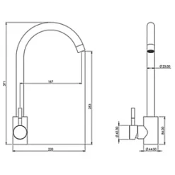 ETAL Holly Single-Lever Mono Mixer Kitchen Tap Chrome -Kitchen Taps Sales Store 268XT A3