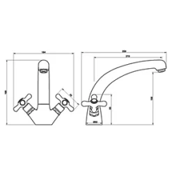 Swirl Traditional Sink Mounted Mono Mixer Kitchen Tap Chrome -Kitchen Taps Sales Store 27813 A2