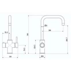 ETAL 4-in-1 Instant Hot Water Kitchen Tap Gun Metal -Kitchen Taps Sales Store 282RG A3