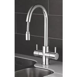 Swirl Fresco 907015 Pull-Out Mono Mixer Kitchen Tap Chrome -Kitchen Taps Sales Store 32589 A3