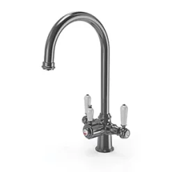 ETAL Traditional Cruciform 3-in-1 Hot Water Kitchen Tap Gun Metal