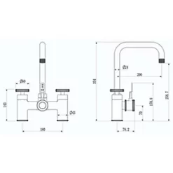 ETAL Industrial Bridge 3-in-1 Hot Water Kitchen Tap Polished Chrome -Kitchen Taps Sales Store 363RG A3
