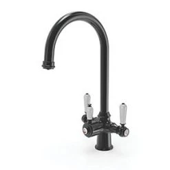ETAL Traditional Cruciform 3-in-1 Hot Water Kitchen Tap Matt Black