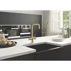 ETAL 3-in-1 Instant Hot Water Kitchen Tap Brushed Brass -Kitchen Taps Sales Store 381RG A3