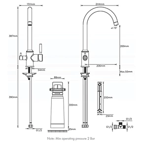 BWT 3-Way Deck-Mounted Filter Tap Chrome 6 BWT 3-Way Deck-Mounted Filter Tap Chrome - Image 6
