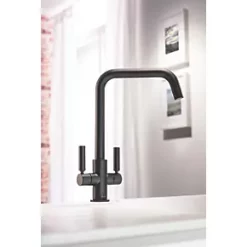 Abode Globe Quad Dual-Lever Mono Mixer Kitchen Tap Black -Kitchen Taps Sales Store 413RK A2