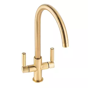 Abode Globe Aquifier 3-Way Deck-Mounted Filter Tap Brushed Brass 1 Abode Globe Aquifier 3-Way Deck-Mounted Filter Tap Brushed Brass