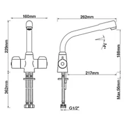 Mono Mixer Kitchen Tap Chrome -Kitchen Taps Sales Store 5497T A3