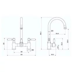 ETAL Traditional Bridge 3-in-1 Hot Water Kitchen Tap Copper -Kitchen Taps Sales Store 555RG A3