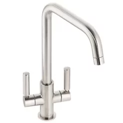 Abode Globe Quad Dual-Lever Mono Mixer Kitchen Tap Brushed Nickel