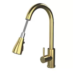 ETAL Bucks Pull-Out Spray Mixer Tap Brushed Brass