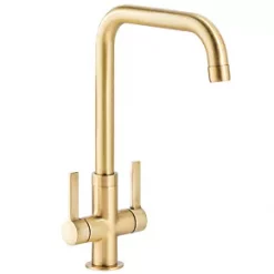 Abode Pico Quad Dual-Lever Mono Mixer Kitchen Tap Brushed Brass