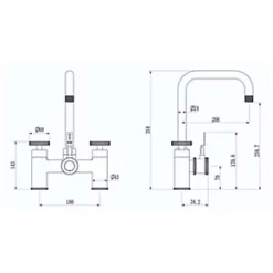 ETAL Industrial Bridge 3-in-1 Hot Water Kitchen Tap Gold -Kitchen Taps Sales Store 689RG A3