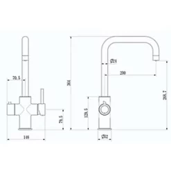 ETAL 4-in-1 Instant Hot Water Kitchen Tap Polished Chrome -Kitchen Taps Sales Store 706RG A3
