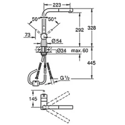 Grohe Minta 31861000 Pull-Out Spray Mono Mixer Chrome -Kitchen Taps Sales Store 708VY A3