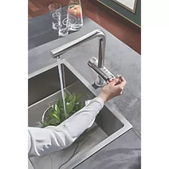 Grohe Blue Pure Minta 2-Way Deck-Mounted DUO Filter Tap Starter Kit SuperSteel -Kitchen Taps Sales Store 745VY A2