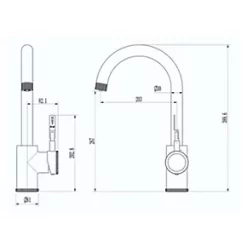 ETAL Industrial Single Lever 3-in-1 Hot Water Kitchen Tap Matt Black -Kitchen Taps Sales Store 778RG A3