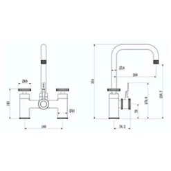 ETAL Industrial Bridge 3-in-1 Hot Water Kitchen Tap Copper -Kitchen Taps Sales Store 902RG A3