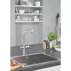 Grohe Red Duo L Spout Instant Hot Water Kitchen Tap Chrome -Kitchen Taps Sales Store 934VY A2