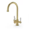 ETAL Traditional Cruciform 3-in-1 Hot Water Kitchen Tap Brushed Brass